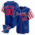 Custom Atlanta Braves 2024 Independence Day Vapor Premier Limited Jersey V2 ¨C Royal MWATKINS