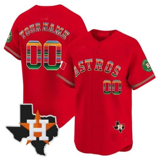 Custom Houston Astros Mexico Texas Patch Vapor Premier Limited Jersey ¨CRed MWATKINS