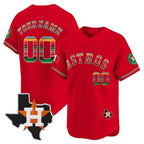 Custom Houston Astros Mexico Texas Patch Vapor Premier Limited Jersey ¨CRed MWATKINS