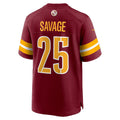W.Commanders #25 Darnell Savage Burgundy MWATKINS Team Game Jersey