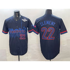 Toronto Blue Jays #22 Ernie Clement Navy MWATKINS 2025 World Series City Connect Limited Stitched Jersey