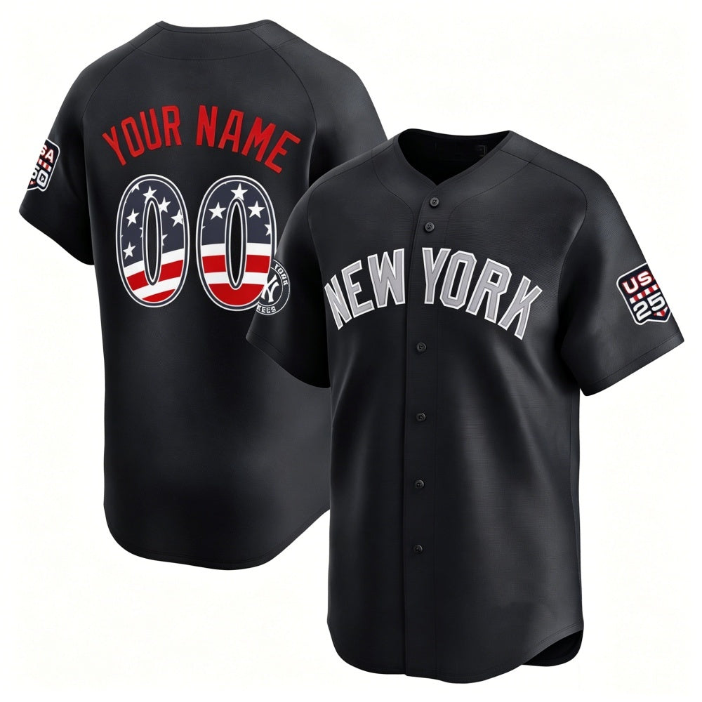 Custom New York Yankees Navy MWATKINS USA 250 Fourth of July Limited Stitched Jersey