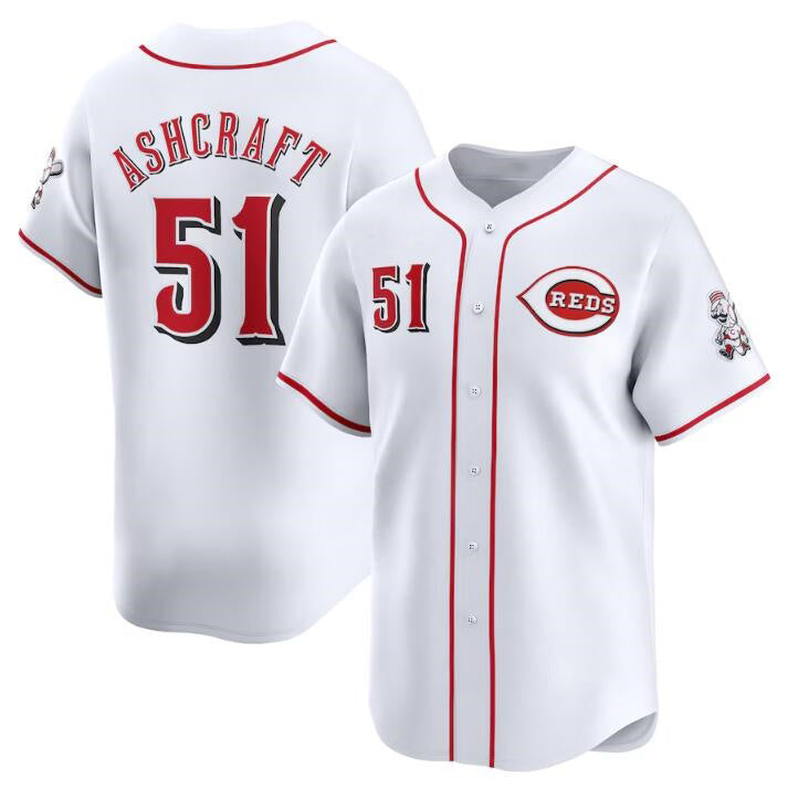 Cincinnati Reds #51 Graham Ashcraft White MWATKINS Home Limited Stitched Jersey