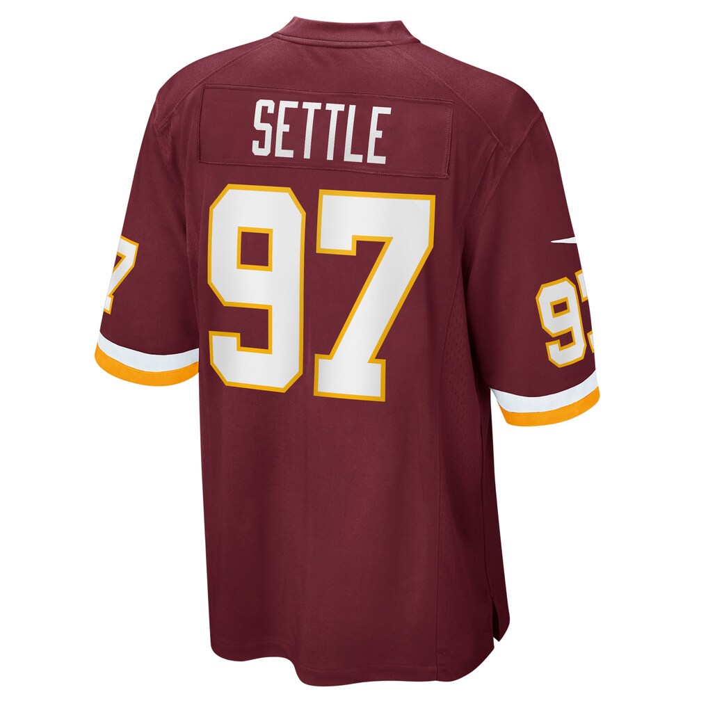 W.Football Team #97 Tim Settle Burgundy MWATKINS Game Player Jersey