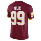 W.Football Team #99 Chase Young Burgundy MWATKINS Vapor Limited Jersey