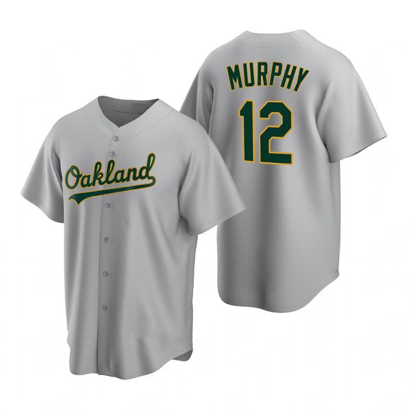 Oakland Athletics #12 Sean Murphy Grey MWATKINS Cool Base Stitched Jersey