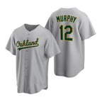 Oakland Athletics #12 Sean Murphy Grey MWATKINS Cool Base Stitched Jersey