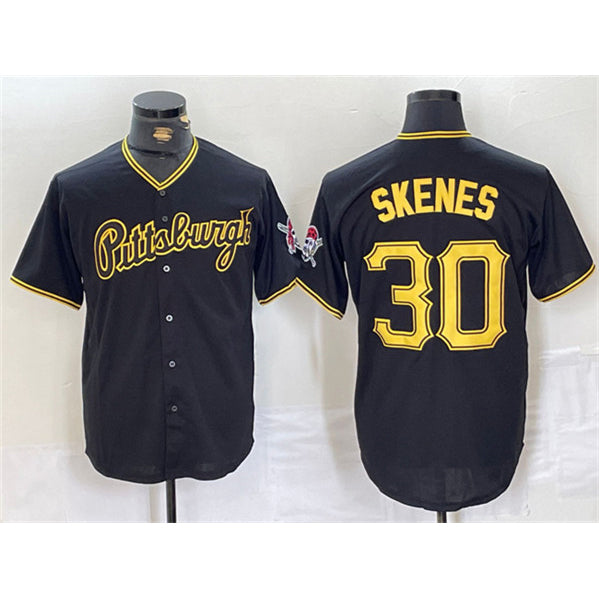 Pittsburgh Pirates #30 Paul Skenes Black MWATKINS Stitched Jersey