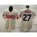 Los Angeles Angels #27 Mike Trout Cream MWATKINS 2022 City Connect Cool Base Stitched Jersey