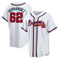 Atlanta Braves #62 Daysbel Hernandez White MWATKINS Home Replica Jersey