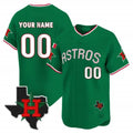 Custom Houston Astros Mexico Texas Patch Vapor Premier Limited Jersey V3 ¨C Green MWATKINS