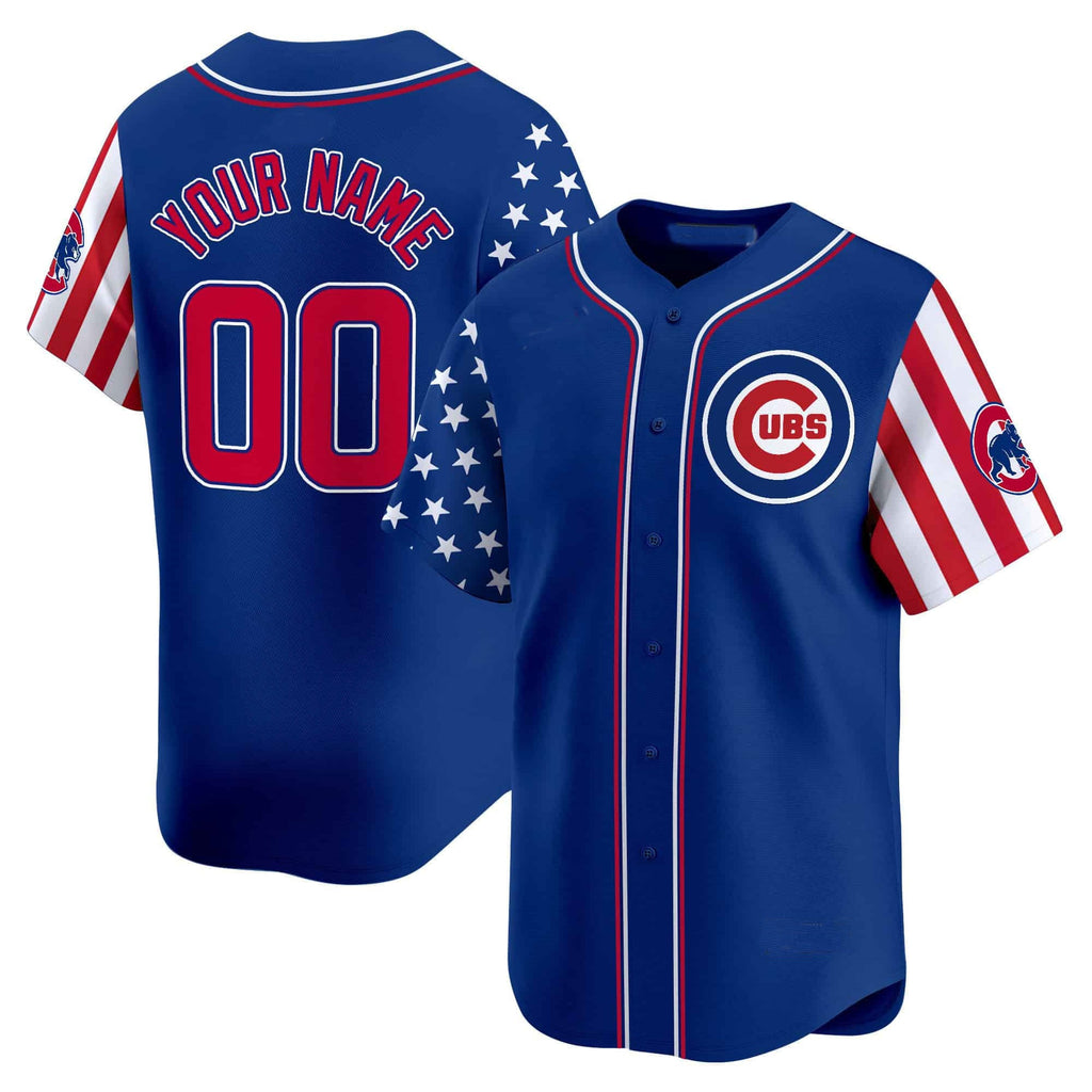 Custom Chicago Cubs 2024 Independence Day Vapor Premier Limited Jersey ¨C Royal MWATKINS