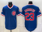 Chicago Cubs #23 Ryne Sandberg Royal MWATKINS 150th Anniversary Throwback Vapor Limited Stitched Jersey