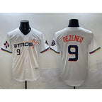 Houston Astros #9 Zach Dezenzo White MWATKINS 2025 City Connect With Texas Patch Limited Stitched Jersey