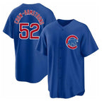 Chicago Cubs #52 Pete Crow-Armstrong Blue MWATKINS 2024 Cool Base Stitched Jersey