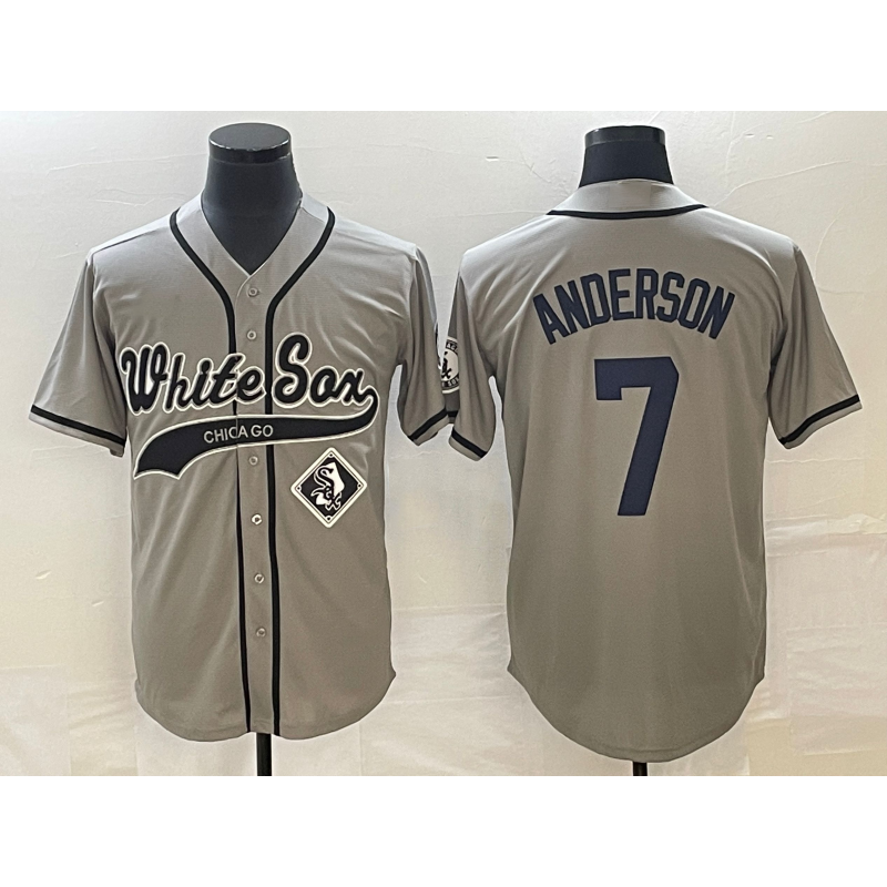 Chicago White Sox #7 Tim Anderson Grey MWATKINS Cool Base Stitched Jersey