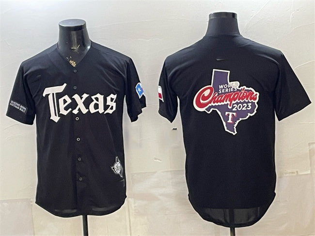 Texas Rangers Team Big Logo Black MWATKINS Gothic Mexico 2025 Vapor Premier Limited Stitched Jersey
