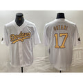 Los Angeles Dodgers #17 Shohei Ohtani White MWATKINS 2022 All Star Stitched Cool Base Jersey