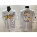 Los Angeles Dodgers #17 Shohei Ohtani White MWATKINS 2022 All Star Stitched Cool Base Jersey