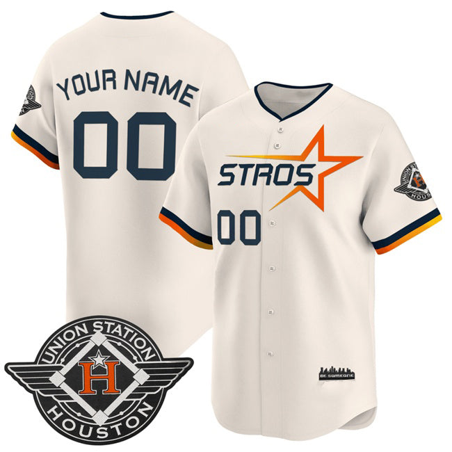 Custom Houston Astros Active Player Cream MWATKINS 2025 City Connect Limited Stitched Jersey