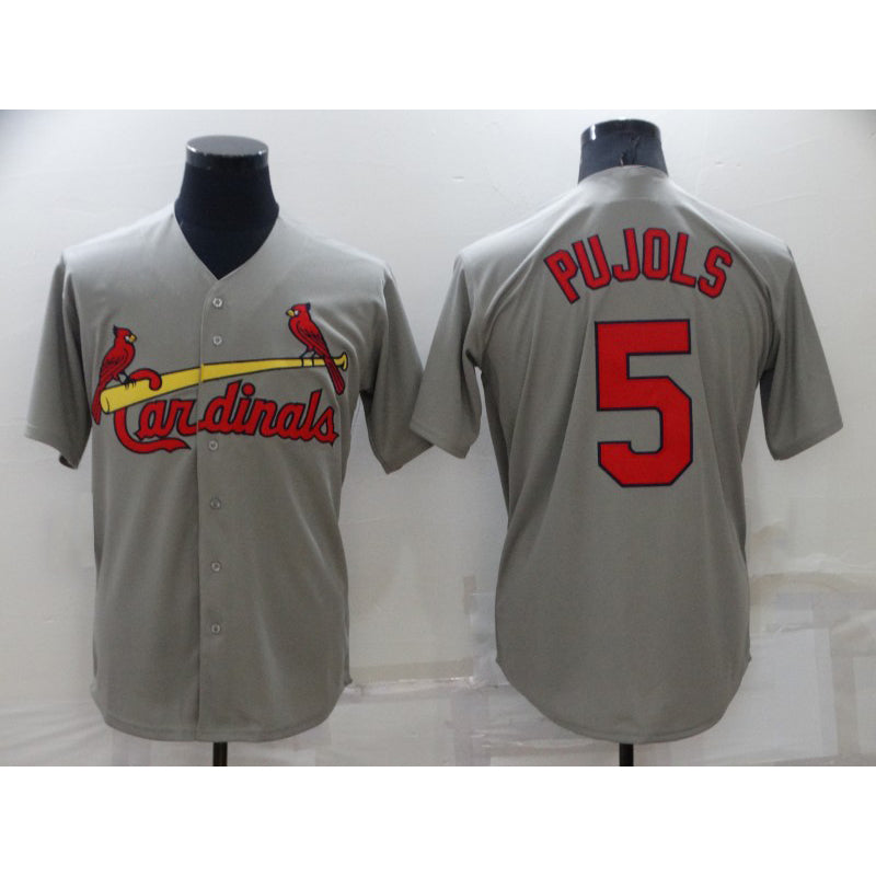 St. Louis Cardinals #5 Albert Pujols Grey MWATKINS Stitched Cool Base Jersey