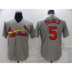 St. Louis Cardinals #5 Albert Pujols Grey MWATKINS Stitched Cool Base Jersey