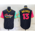 San Diego Padres #13 Manny Machado Black MWATKINS 2022 City Connect Cool Base Stitched Jersey