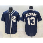 San Diego Padres #13 Manny Machado Navy MWATKINS Cool Base Stitched Jersey