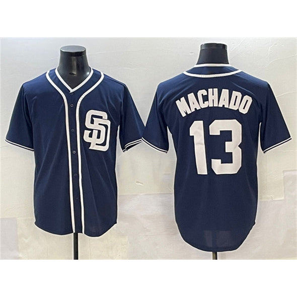 San Diego Padres #13 Manny Machado Navy MWATKINS Cool Base Stitched Jersey
