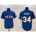 Texas Rangers #34 Nolan Ryan Royal MWATKINS Cool Base Stitched Jersey