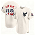 Custom New York Yankees Cream MWATKINS USA 250 Fourth of July Limited Stitched Jersey
