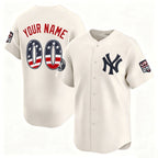 Custom New York Yankees Cream MWATKINS USA 250 Fourth of July Limited Stitched Jersey