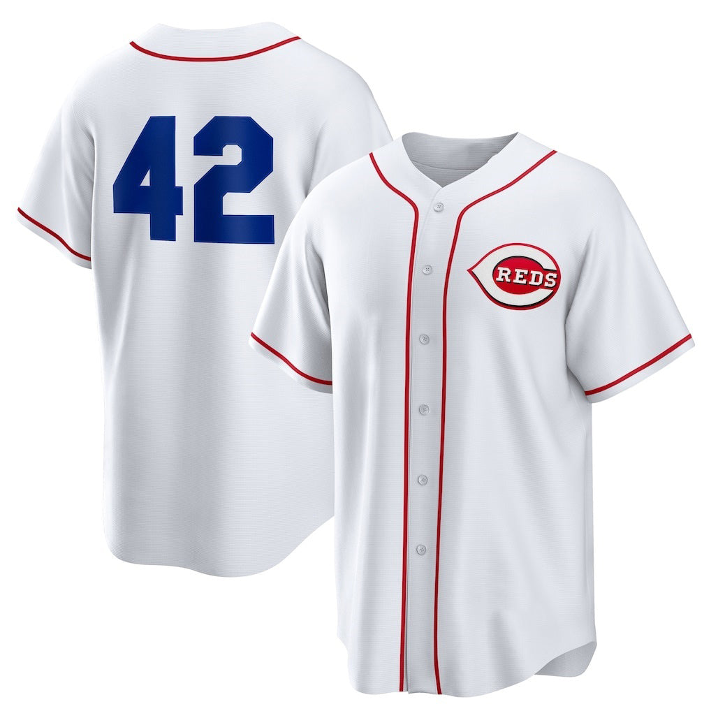 Cincinnati Reds #42 Jackie Robinson White MWATKINS Home 2025 Day Replica Jersey