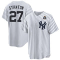 New York Yankees #27 Giancarlo Stanton White MWATKINS 2024 World Series With Name Cool Base Stitched Jersey