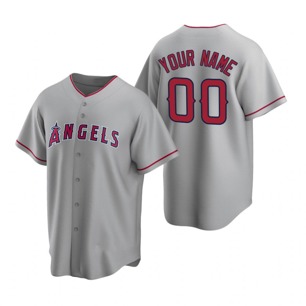 Custom Los Angeles Angels Gray MWATKINS Stitched Cool Base Road Jersey