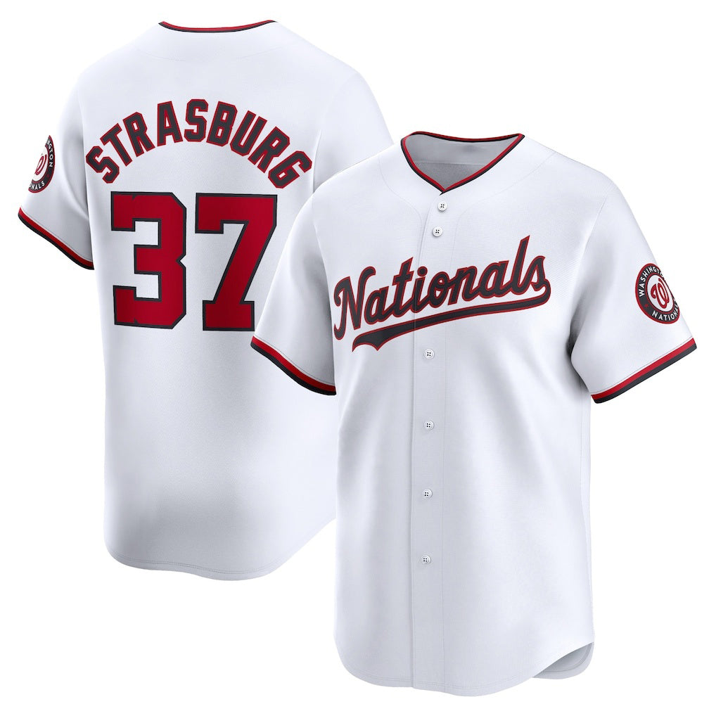 Washington Nationals #37 Stephen Strasburg White MWATKINS Home Limited Player Jersey