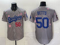 Los Angeles Dodgers #50 Mookie Betts Grey MWATKINS 2025 Tokyo Series Limited Stitched Jersey