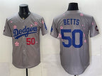 Los Angeles Dodgers #50 Mookie Betts Grey MWATKINS 2025 Tokyo Series Limited Stitched Jersey