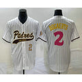 San Diego Padres #2 Xander Bogaerts Number White MWATKINS NEW 2023 City Connect Cool Base Stitched Jersey