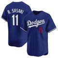 Los Angeles Dodgers #11 Roki Sasaki Royal MWATKINS 2025 Alternate Limited Stitched Jersey