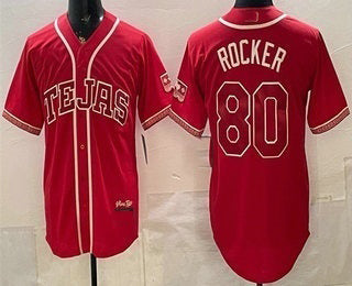 Texas Rangers #80 Kumar Rocker Red MWATKINS 2026 City Connect Stadium Jersey