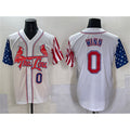 St. Louis Cardinals #0 Masyn Winn White MWATKINS Independence Day Vapor Premier Limited Stitched Jersey