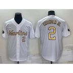 Miami Marlins #2 Jazz Chisholm Jr Number White MWATKINS 2022 All Star Stitched Cool Base Jersey