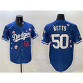 Los Angeles Dodgers #50 Mookie Betts Royal MWATKINS 2025 Tokyo Series Limited Stitched Jersey