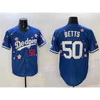 Los Angeles Dodgers #50 Mookie Betts Royal MWATKINS 2025 Tokyo Series Limited Stitched Jersey