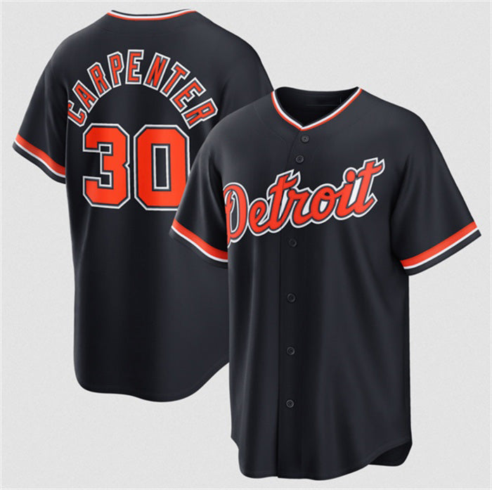 Detroit Tigers #30 Kerry Carpenter Navy MWATKINS Alternate Stitched Jersey