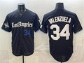 Los Angeles Dodgers #34 Fernando Valenzuela Black MWATKINS 2025 World Series Champions Patch 'Gothic Edition' Vapor Premier Limited Stitched Jersey