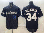 Los Angeles Dodgers #34 Fernando Valenzuela Black MWATKINS 2025 World Series Champions Patch 'Gothic Edition' Vapor Premier Limited Stitched Jersey