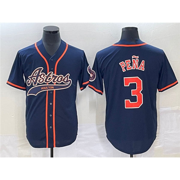 Houston Astros #3 Jeremy Pena Navy MWATKINS Cool Base Stitched Jersey