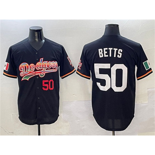 Los Angeles Dodgers #50 Mookie Betts Black MWATKINS Mexico Limited Stitched Jersey